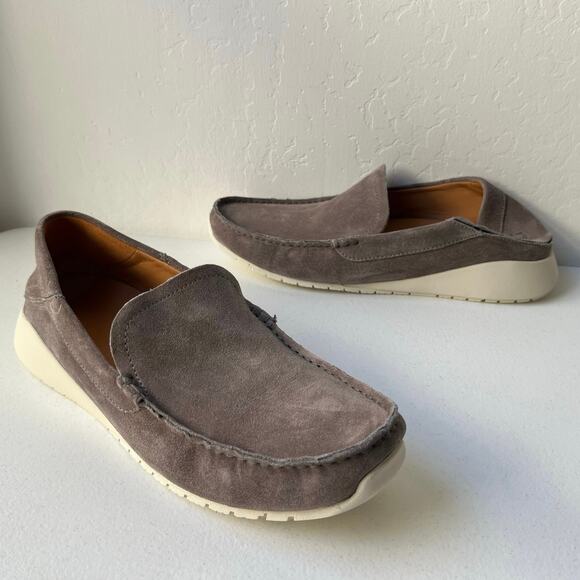 Olukai Ka'a Suede Loafers Men's 11.5 Gray Drop-In Heel Minimalist Old Money NEW